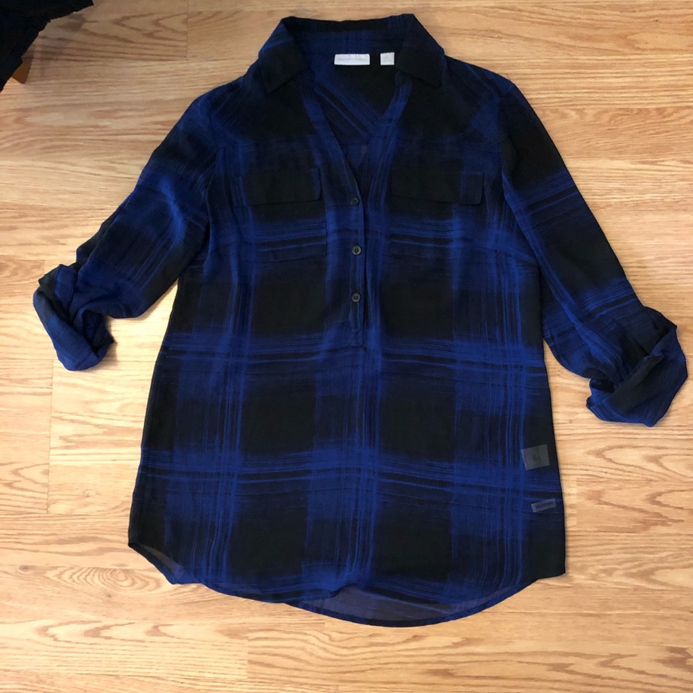 NY&Co size small plaid polyester shirt